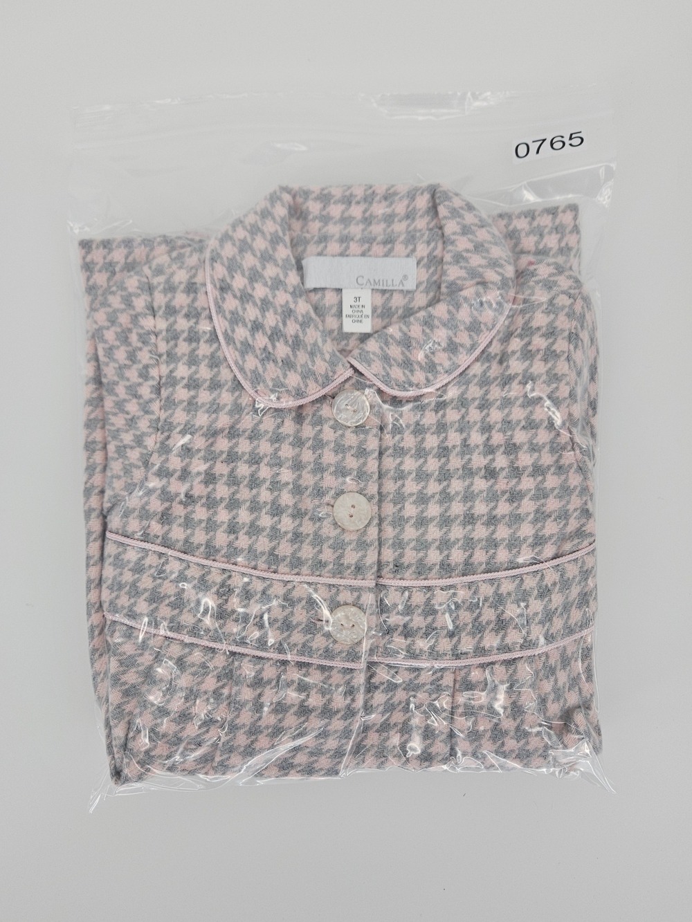 Camilla Girls 2 Piece Houndstooth Coat & Dress Set Pink Grey Size 3T - Picture 7 of 7